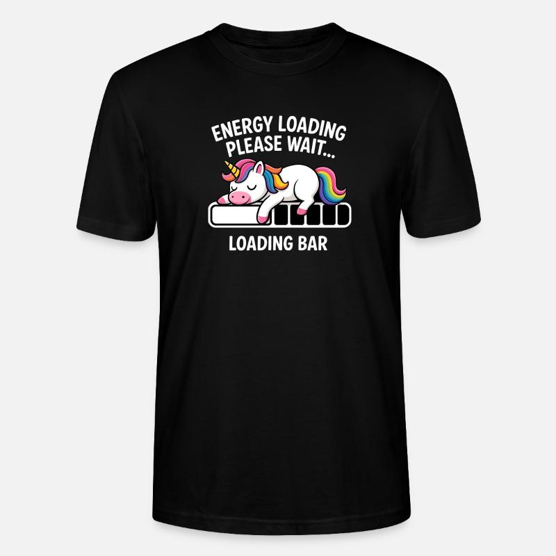Einhorn Energie Loading Please Wait - Stanley/Stella Unisex Bio-T-Shirt CRAFTER - Schwarz