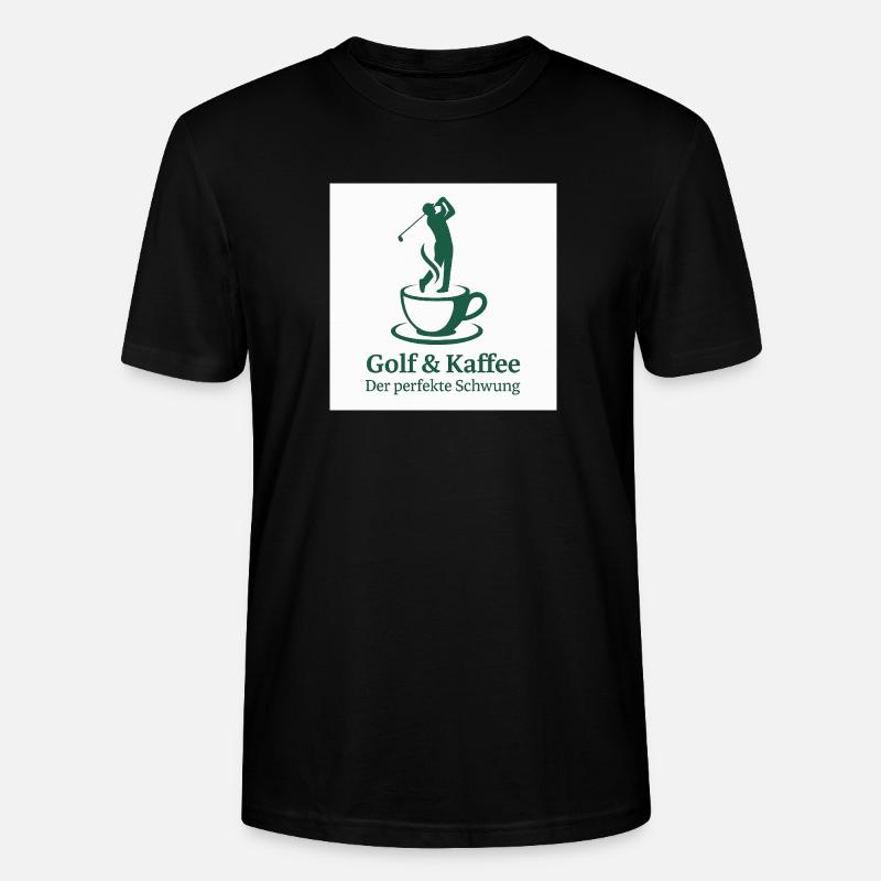 Golf & Kaffee – Der perfekte Schwung  - Stanley/Stella Unisex Bio-T-Shirt CRAFTER - Schwarz