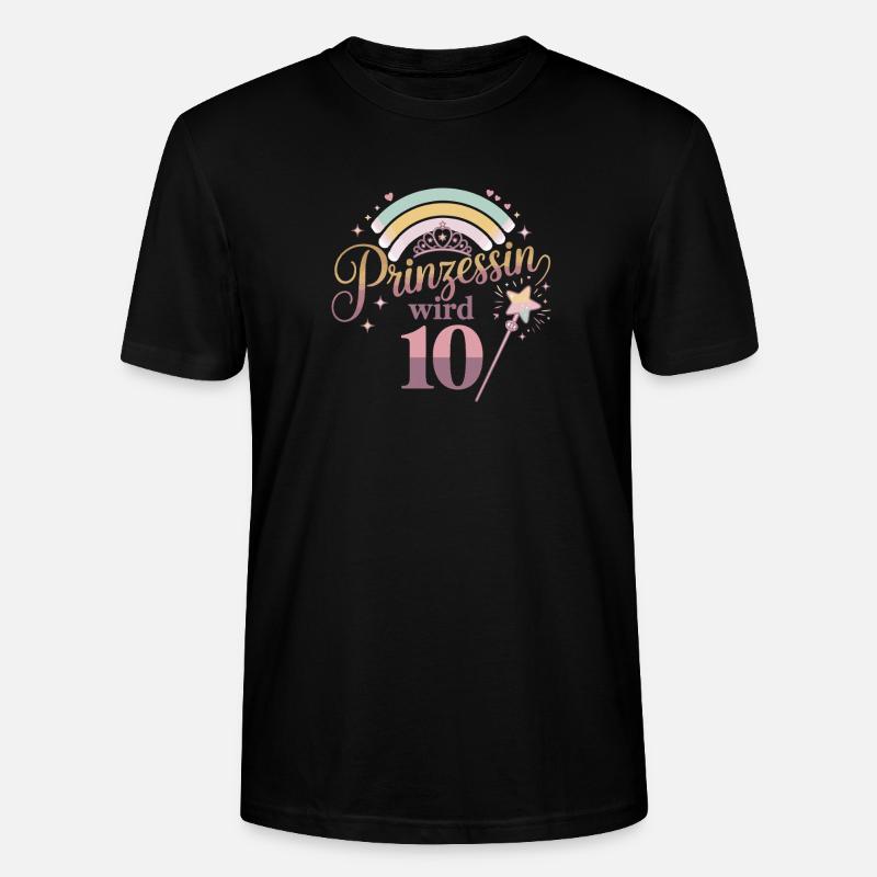 Prinzessin wird 10 – Regenbogenzauber - Stanley/Stella Unisex Bio-T-Shirt CRAFTER - Schwarz