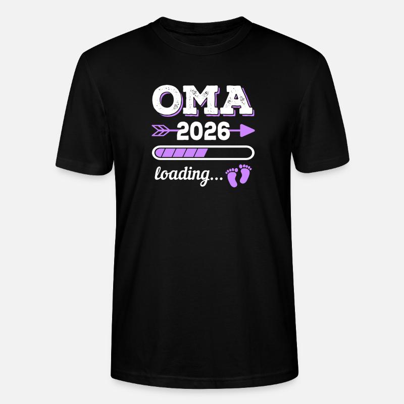 Oma 2026 Loading Schwangerschaft Geschenkidee - Stanley/Stella Unisex Bio-T-Shirt CRAFTER - Schwarz
