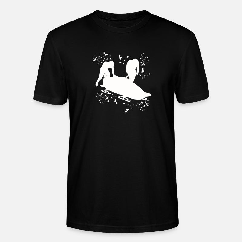 Bobfahrer Bobschlitten Zweierbob - Stanley/Stella Unisex Bio-T-Shirt CRAFTER - Schwarz