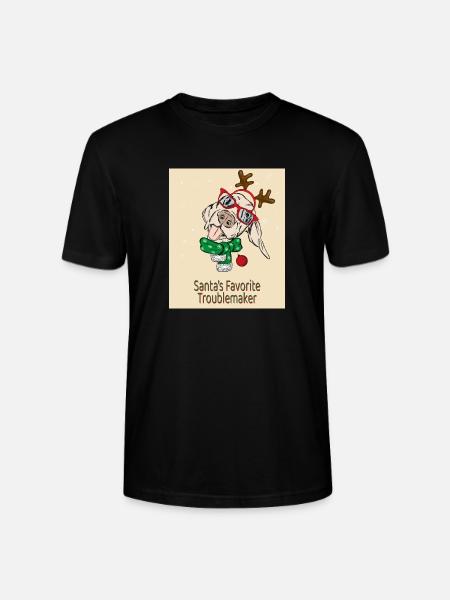 Santa's Favorite Troublemaker – Funny Dog - Stanley/Stella CRAFTER Unisex Organic T-Shirt - black