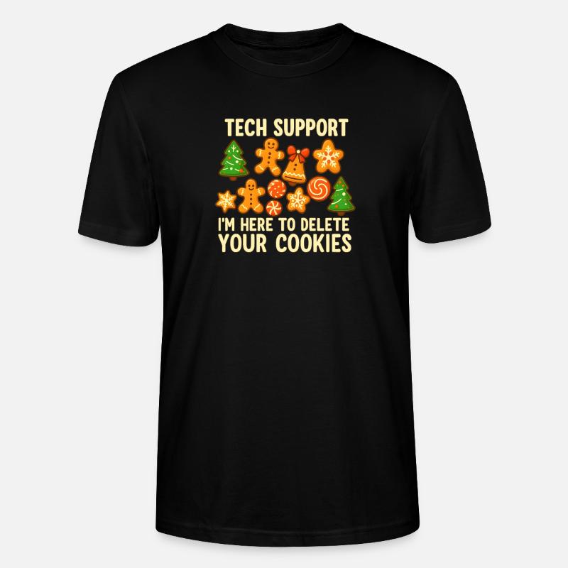 Tech Support Cookie Christmas Meme - Stanley/Stella CRAFTER Unisex Organic T-Shirt - black