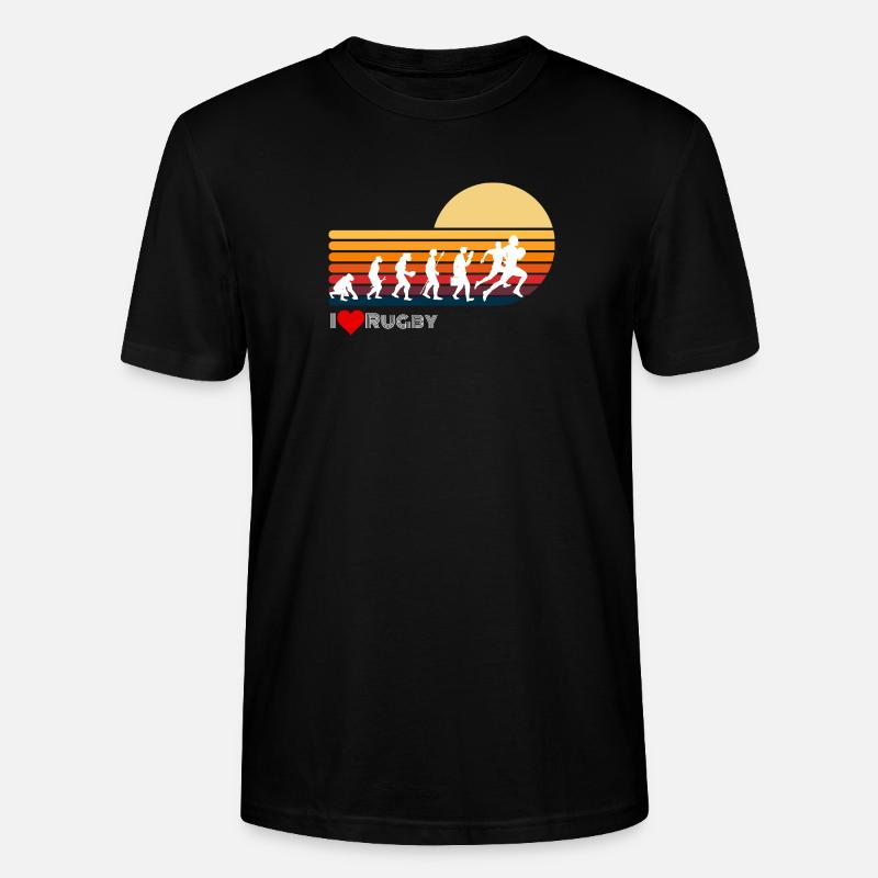 Rugby Rétro Evolution Coucher de soleil - T-shirt bio CRAFTER Stanley Stella Unisexe - noir