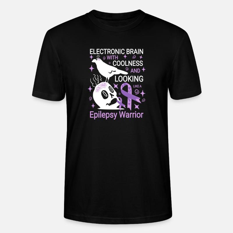 Electronic brain funny epilepsy saying - Stanley/Stella CRAFTER Unisex Organic T-Shirt - black