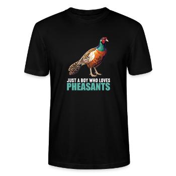Pheasants Pheasant - Stanley/Stella CRAFTER Unisex Organic T-Shirt - black - Front - Alina (178cm) & Michal (187cm)