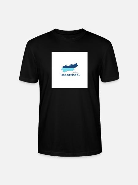 Bodensee Landschaftslogo Seeufer - Stanley/Stella Unisex Bio-T-Shirt CRAFTER - Schwarz