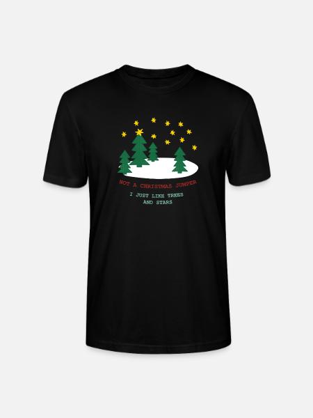 Kein Weihnachtspulli: Bäume und Sterne - Stanley/Stella Unisex Bio-T-Shirt CRAFTER - Schwarz