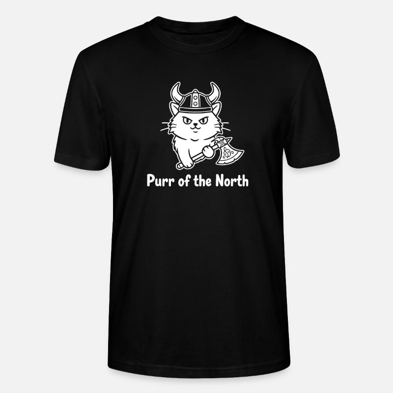 Chat viking avec hache - T-shirt bio CRAFTER Stanley Stella Unisexe - noir