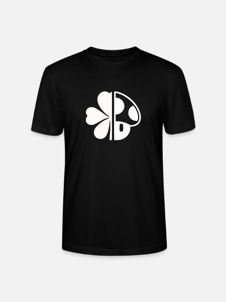  Glückssymbol Halb Kleeblatt Halb Pilz – - Stanley/Stella Unisex Bio-T-Shirt CRAFTER - Schwarz