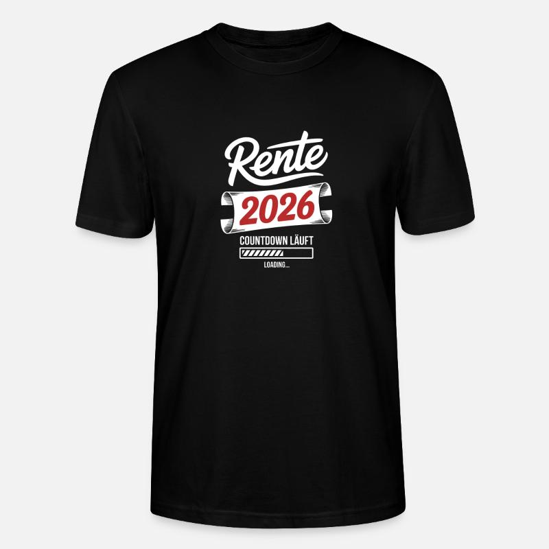 Rente 2026 Countdown - Stanley/Stella Unisex Bio-T-Shirt CRAFTER - Schwarz