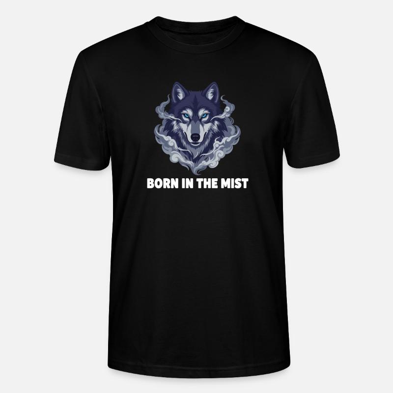 Nebelwolf : Wolfkopf dans la brume - T-shirt bio CRAFTER Stanley Stella Unisexe - noir