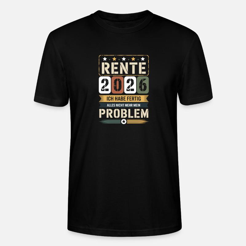 Pension 2026 J’en ai fini - T-shirt bio CRAFTER Stanley Stella Unisexe - noir