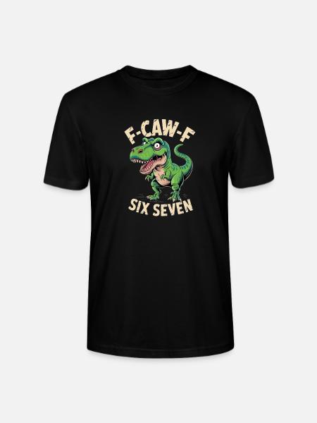 Kräischen Dino Sechs Sieben - Stanley/Stella Unisex Bio-T-Shirt CRAFTER - Schwarz
