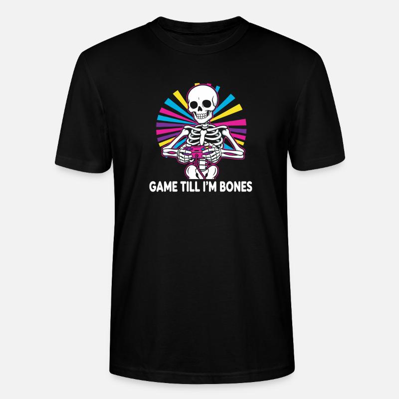 Game Till Bones Skeleton Controller - Stanley/Stella CRAFTER Unisex Organic T-Shirt - black