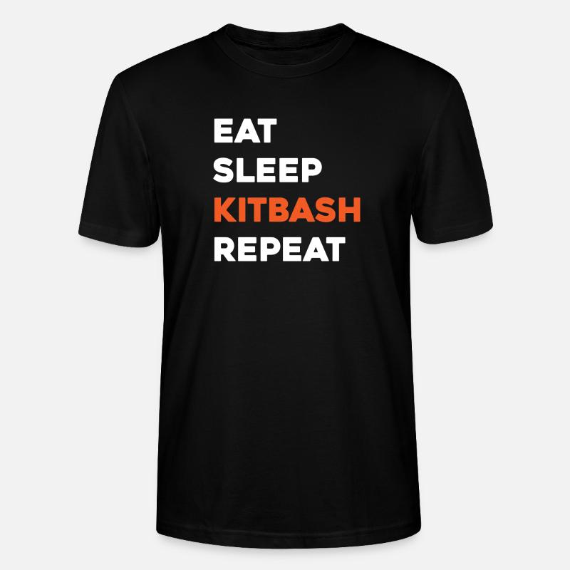 Eat Sleep Kitbash Repeat - Stanley/Stella CRAFTER Unisex Organic T-Shirt - black
