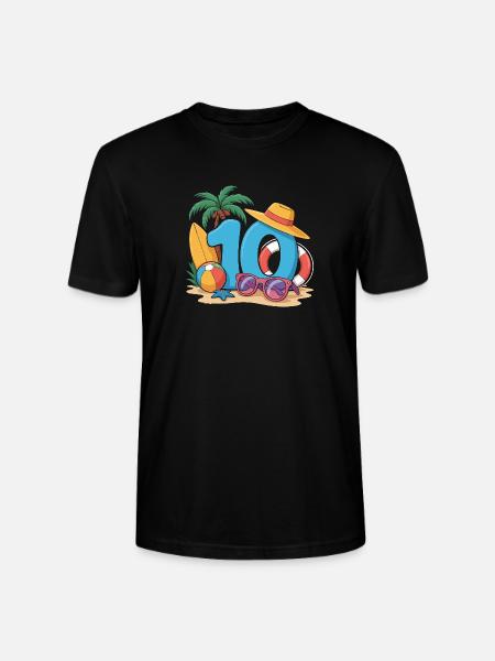 10th Birthday Vacation 10 Years - Stanley/Stella CRAFTER Unisex Organic T-Shirt - black