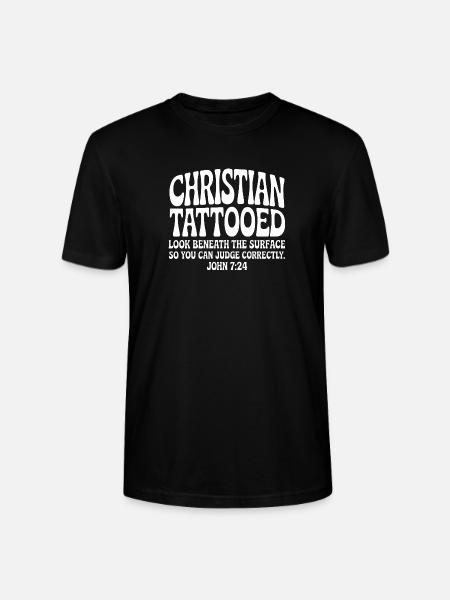 Christian Tattooed Look Beneath Surface - Stanley/Stella CRAFTER Unisex Organic T-Shirt - black