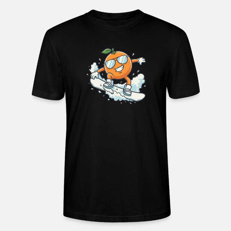 Cool Snowboard Orange aurinkolaseilla - Stanley/Stella CRAFTER unisex luomu-t-paita - musta
