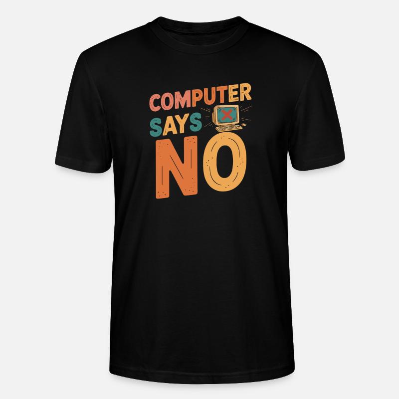 Retro Computer sagt Nein - Stanley/Stella Unisex Bio-T-Shirt CRAFTER - Schwarz