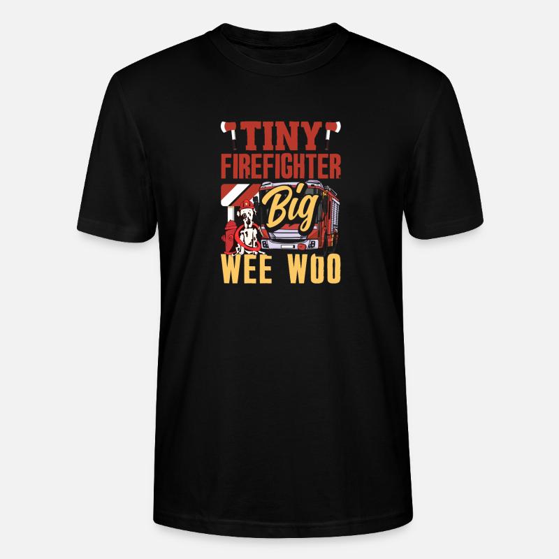 Wee Woo Squad Fire Tiny Firefighter - Stanley/Stella CRAFTER Unisex Organic T-Shirt - black