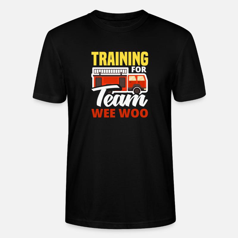 Wee Woo Squad Fire Tiny Firefighter - Stanley/Stella CRAFTER Unisex Organic T-Shirt - black