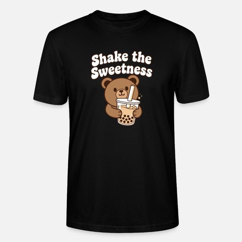 Kawaii Bär mit Bubble Tea - Stanley/Stella Unisex Bio-T-Shirt CRAFTER - Schwarz
