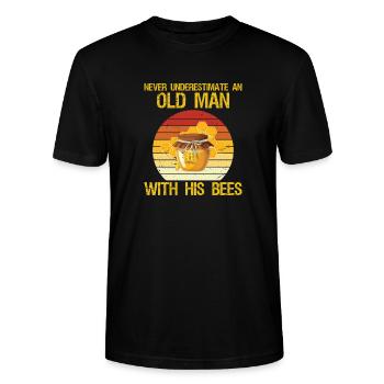 Apiary Bee Keeper An Old Man With His Bees Beek - Stanley/Stella Unisex Bio-T-Shirt CRAFTER - Schwarz - Vorne - Alina (178cm) & Michal (187cm)