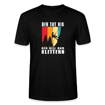 Bouldern Geschenke Klettern Kletterer Boulderer - Stanley/Stella Unisex Bio-T-Shirt CRAFTER - Schwarz - Vorne - Alina (178cm) & Michal (187cm)