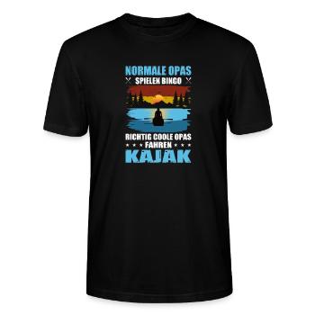 Kayaker Grandpa offre une tenue de kayak pour sports nautiques - T-shirt bio CRAFTER Stanley Stella Unisexe - noir - Devant - Alina (178cm) & Michal (187cm)