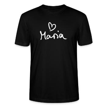 Nom Maria avec M Nom de fille Naissance Baby Shower - T-shirt bio CRAFTER Stanley Stella Unisexe - noir - Devant - Alina (178cm) & Michal (187cm)