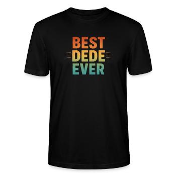 BEST DEDE EVER - Türkischer Opa Retro Geschenk - Stanley/Stella Unisex Bio-T-Shirt CRAFTER - Schwarz - Vorne - Alina (178cm) & Michal (187cm)