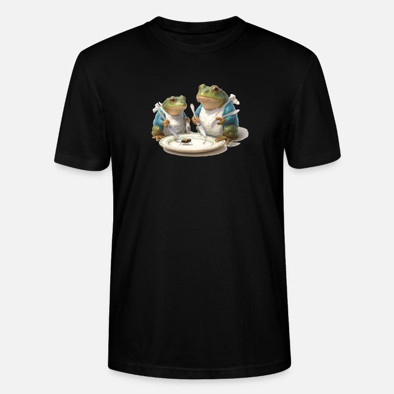 Frog Dinner: Fly on a Plate - Stanley/Stella CRAFTER Unisex Organic T-Shirt - black