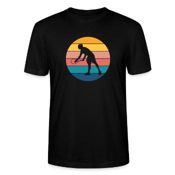 Tennis - Stanley/Stella Unisex Bio-T-Shirt CRAFTER - Schwarz - Vorne - Alina (178cm) & Michal (187cm)