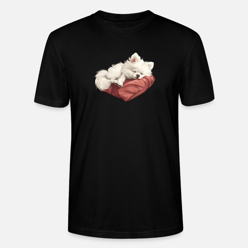 Schlafender Spitz Welpe - Stanley/Stella Unisex Bio-T-Shirt CRAFTER - Schwarz