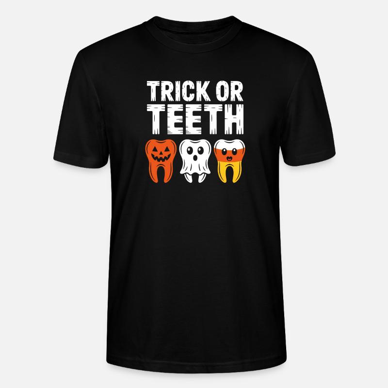Trick oder Teeth Halloween-Trio - Stanley/Stella Unisex Bio-T-Shirt CRAFTER - Schwarz