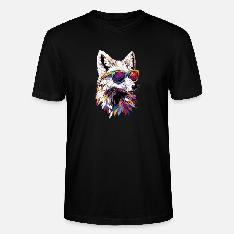 Polarfuchs Schneefuchs Eisfuchs Süßer Weißer Fuchs - Stanley/Stella Unisex Bio-T-Shirt CRAFTER - Schwarz
