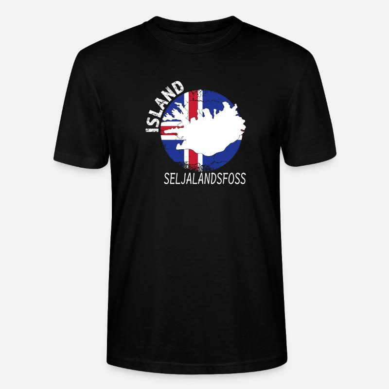 Seljalandsfoss - Stanley/Stella Unisex Bio-T-Shirt CRAFTER - Schwarz