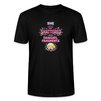 Anime Fangirl Screams Anime Reaction - Stanley/Stella CRAFTER Unisex Organic T-Shirt - black - Front - Alina (178cm) & Michal (187cm)
