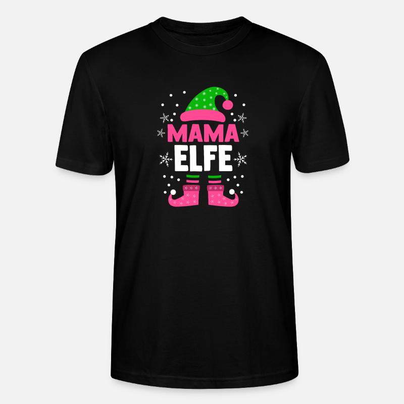 Weihnachten Familie Mutter Mama Elfe - Stanley/Stella Unisex Bio-T-Shirt CRAFTER - Schwarz