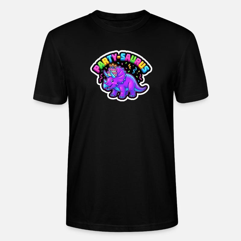 Dino d’anniversaire Saurus de fête - T-shirt bio CRAFTER Stanley Stella Unisexe - noir