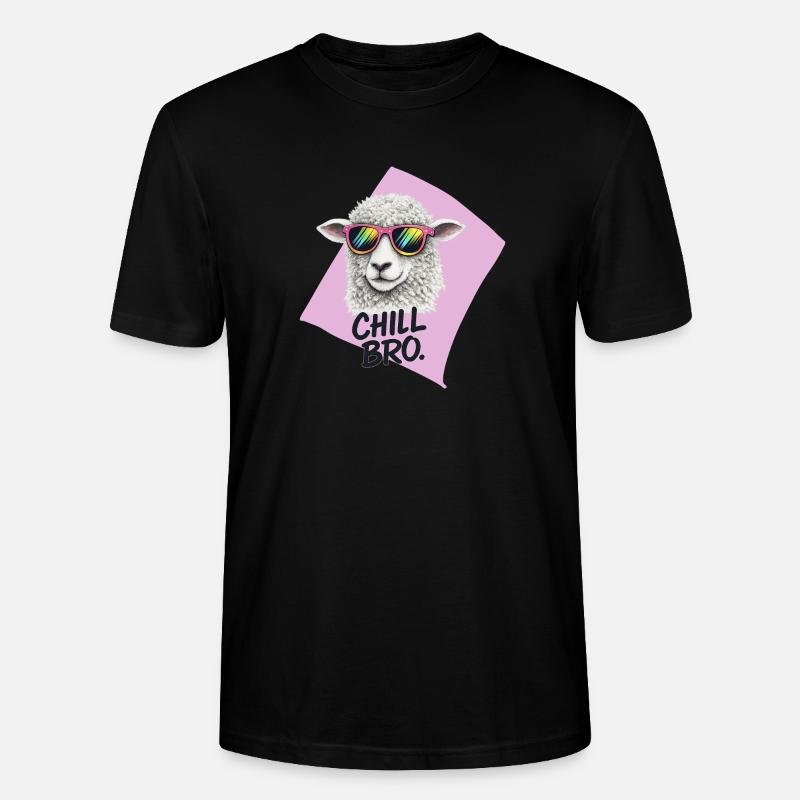 Chill Bro Sheep with Sunglasses - Stanley/Stella CRAFTER Unisex Organic T-Shirt - black