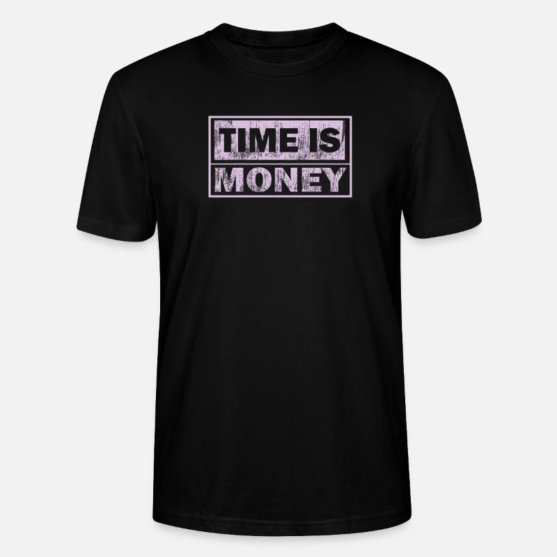 Zeit ist Geld Neon-Panel - Stanley/Stella Unisex Bio-T-Shirt CRAFTER - Schwarz