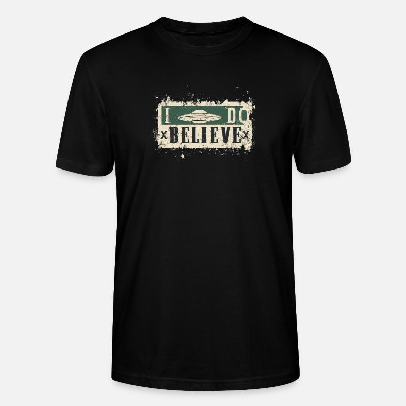 Ich glaube an UFOs - Stanley/Stella Unisex Bio-T-Shirt CRAFTER - Schwarz
