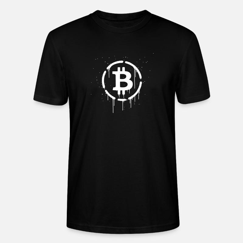 Bitcoin Logo Graffiti Krypto - Stanley/Stella Unisex Bio-T-Shirt CRAFTER - Schwarz