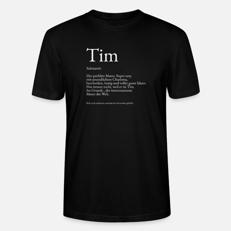 Explication du dictionnaire Tim Prénom Tim - T-shirt bio CRAFTER Stanley Stella Unisexe - noir
