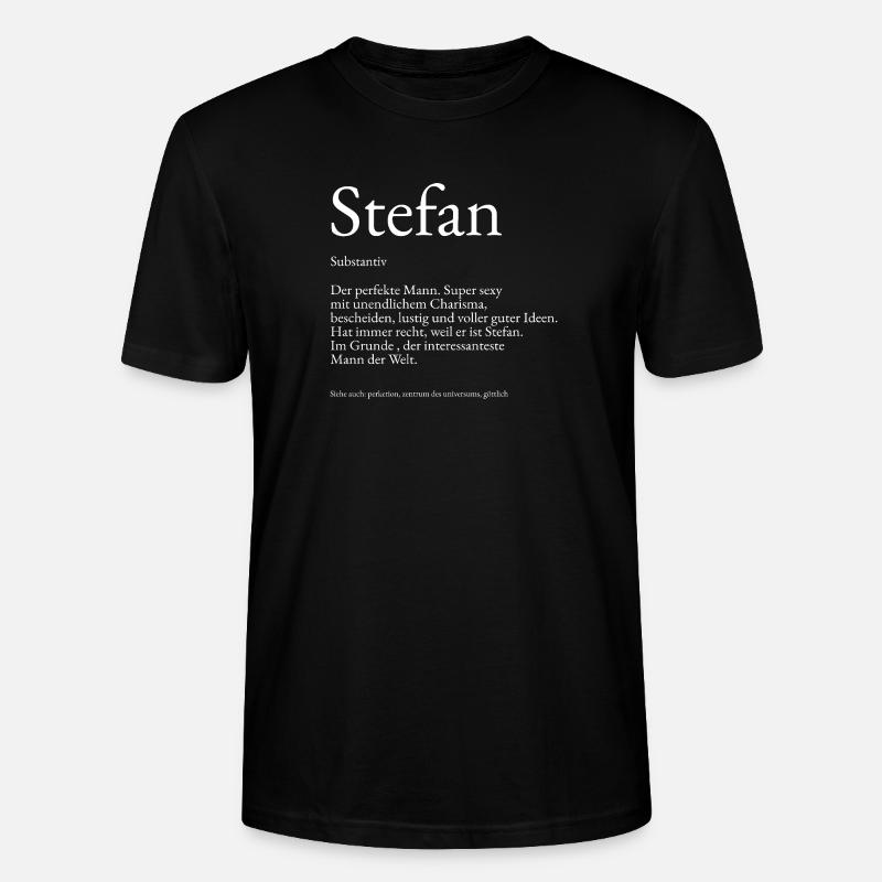 Explication du dictionnaire Stefan Prénom Stefan - T-shirt bio CRAFTER Stanley Stella Unisexe - noir
