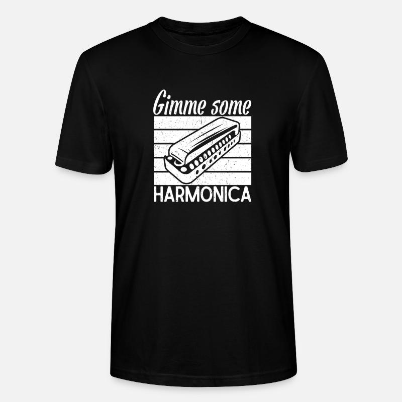 Musicien d’harmonica Donne-moi un peu d’harmonica - T-shirt bio CRAFTER Stanley Stella Unisexe - noir