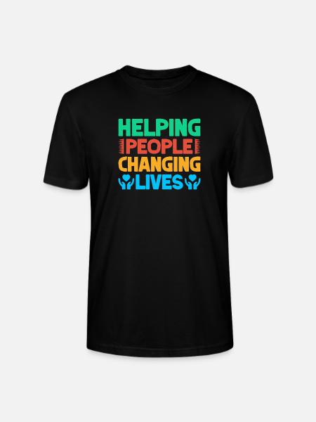 Volunteer Appreciation Helping People Changing - Stanley/Stella CRAFTER Unisex Organic T-Shirt - black