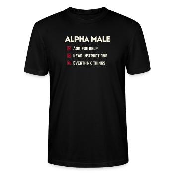 Humour masculin - Ironique ce qu’il ne faut pas faire - T-shirt bio CRAFTER Stanley Stella Unisexe - noir - Devant - Alina (178cm) & Michal (187cm)